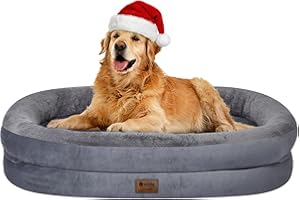 WOZOKE Orthopedic Washable Large Dog Bed: Waterproof Pet Bed with Bolsters - Removable Washable Cover for L XL XXL Large Sized Dog Bed - Non-Slip Bottom - Dark Gray