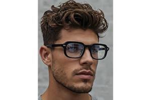 1 Pair Men's Black Square PC Frame Minimalist Solid Color Casual Fashion Flat Glasses
