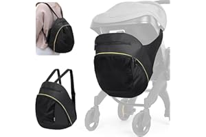 INELIHOO Clip-On Storage Bag Compatible with Doona Stroller & Carseat, Large Capacity Storage Space Diaper Bag with Non-Slip Zipper, Stroller Organizer Bag Wearable Backpack Mother's Bag All Day Bag