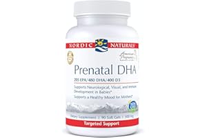 Nordic Naturals Pro Prenatal DHA, Unflavored - 830 mg Omega-3 + 400 IU Vitamin D3-90 Soft Gels - Supports Brain Development in Babies During Pregnancy & Lactation - Non-GMO - 45 Servings