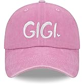 SJUDHHG Gigi Hat for Women, Gigi Gifts for Grandma, Funny Embroidery Adjustable Cotton Retro Baseball Cap Pink