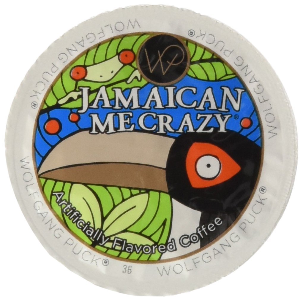Wolfgang Puck Jamaican Me Crazy Flavored Coffee Single Serve Cups for Keurig, 48Count