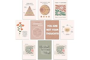 BIRTDERR 10 Pcs Care Mental Health Posters, Mental Health Matters Poster, Therapy Office Decor, Counseling Office Must Haves, School Counselor Supplies, Mental Health Gifts,Social Worker Office Decor，Boho