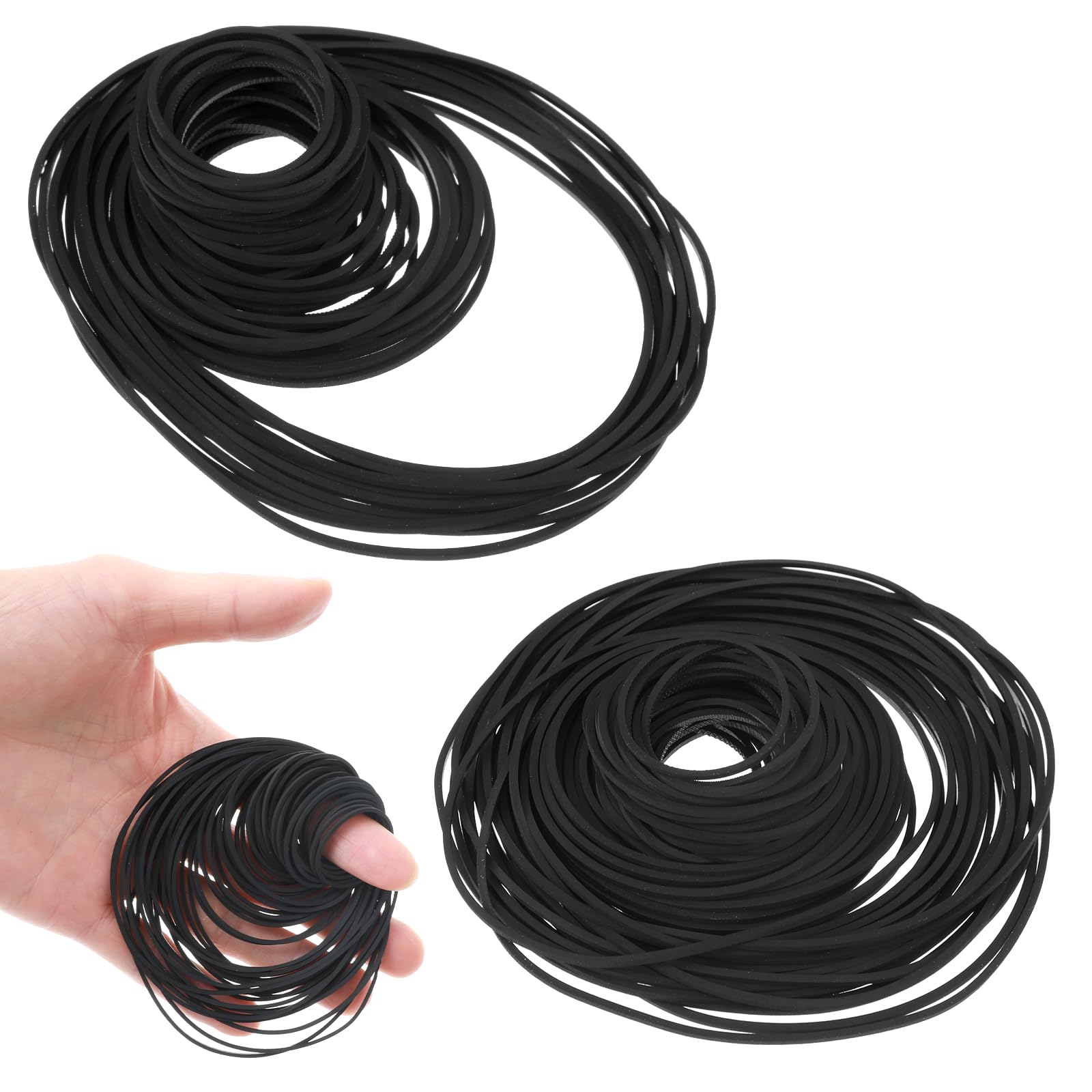 Photo 1 of Oruola 150pcs Cassette Belts,Cassette Player Belts, Cassettes Deck Belt Replacement 40-135mm, Repair and Maintenance Hybrid Flat Cassettes VCR Belt, for DVD CD LD VCR Repeater Drive 1mm Width,Black