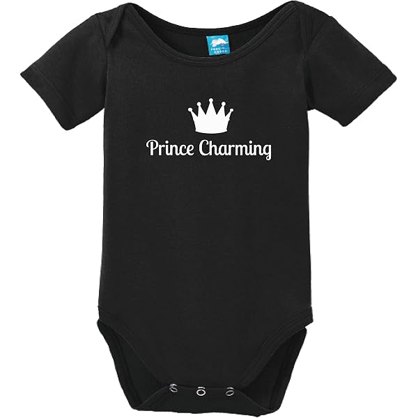 thumbnail image 2 of Funny Girl Designs Prince Charming Embroidered Onesie - 100% Cotton Baby Bodysuit Newborn Gift 2 of 14