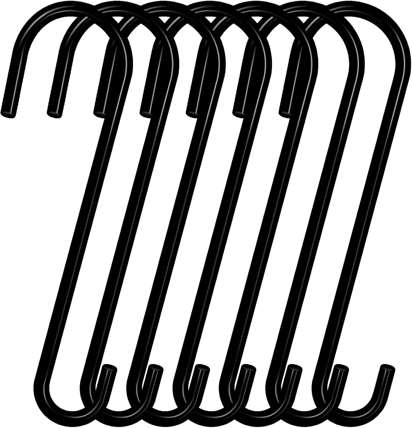 Outdoor Hanging Brackets - FEED GARDEN 6 Pack 12 Inch Metal Hanging S Hooks, Rust Resistant Tree Branch Hook for Outdoor Bird Feeders and Houses, Planters, Lanterns, 1/5 Inch Diameter