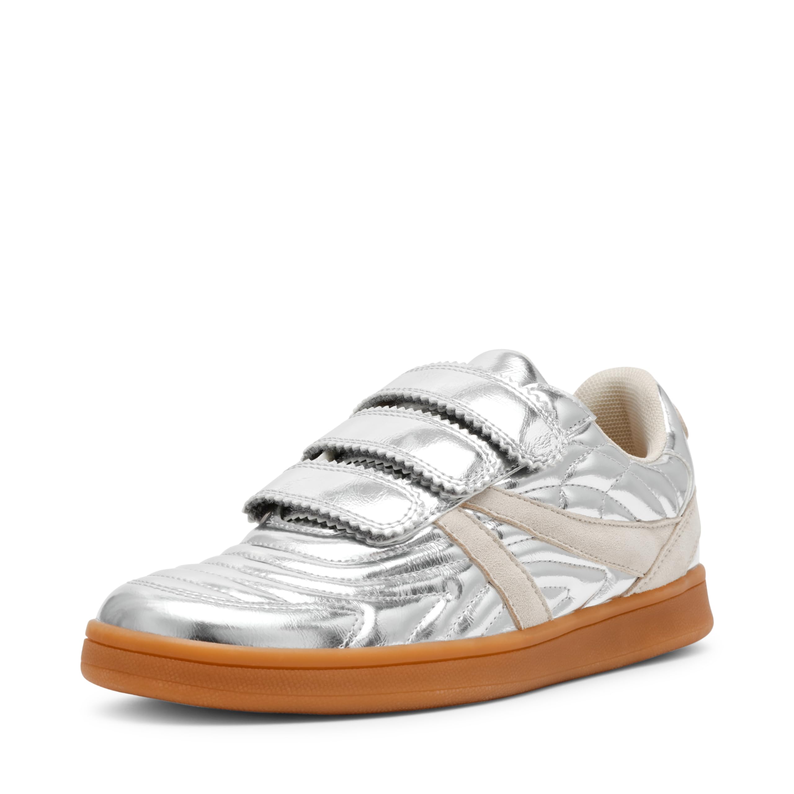 Steve Madden Women’s Macer Sneaker, Silver, 8.5