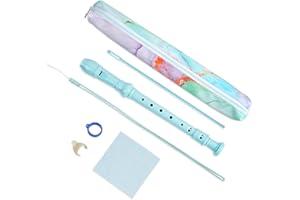 QIELIZI Recorder Instrument for Beginner Adults,8-Hole Soprano Descant Recorder Music Flute with Cleaning Rod & Case Bag For Home Entertainment(2-Blue Green Splash-ink6)