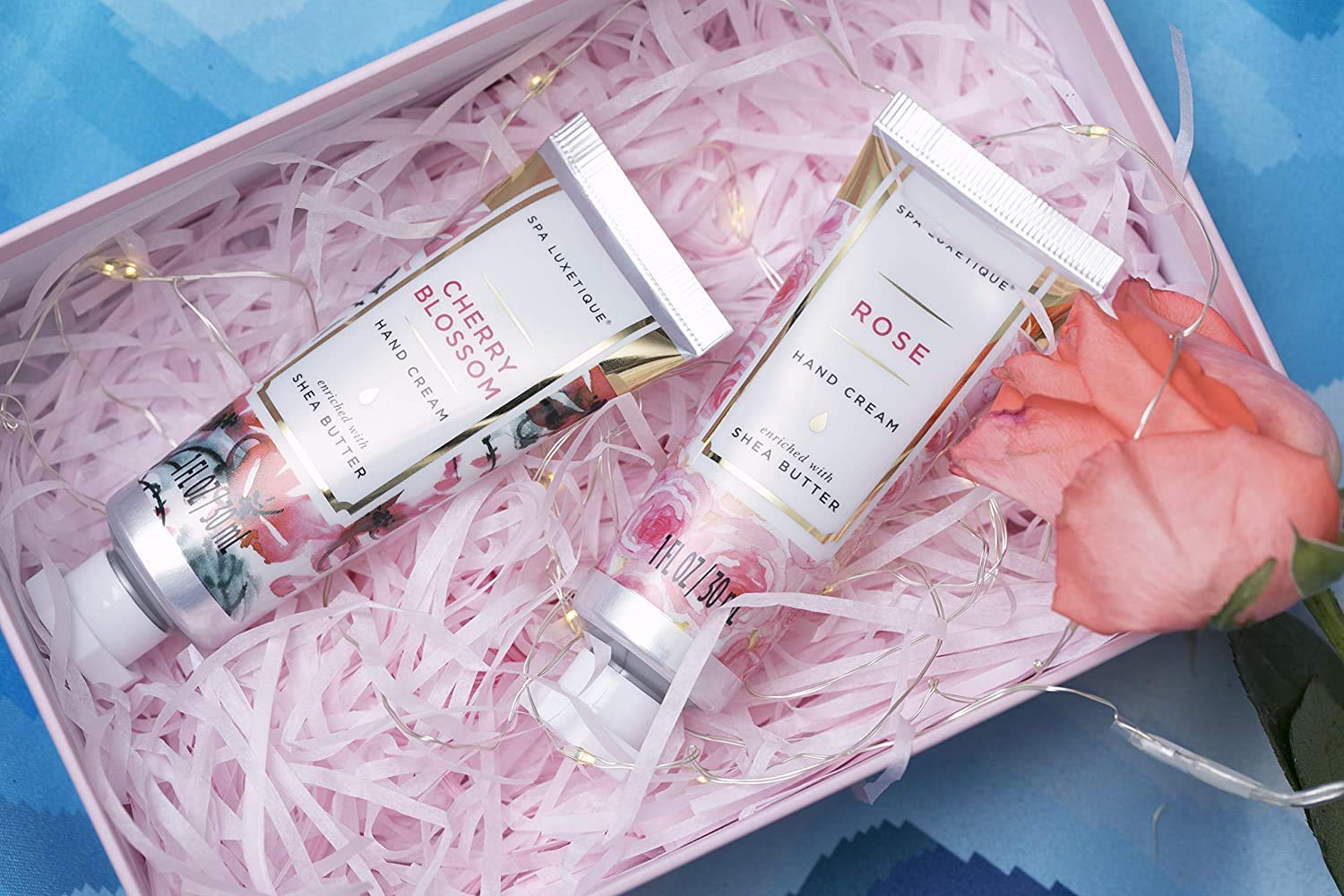 Spa Luxetique Hand Cream Gift Set, Shea Butter Hand Cream for Dry Hands, Travel Moisturizing Hand Lotion with Natural Aloe and Vitamin E for Dry Skin, Best Gift Set for Women. Pack of 6, 1.0 oz Tube. : Beauty