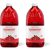 Amazon Brand - Happy Belly Juice Cocktail, Cranberry, 64 fl oz Bottle (Pack of 2)