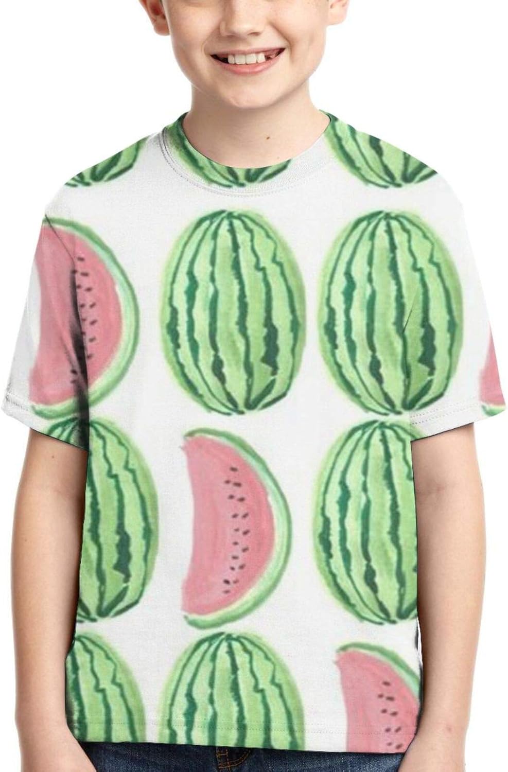 ShortSleeve Hand Painted Watercolor Watermelon Shirts for