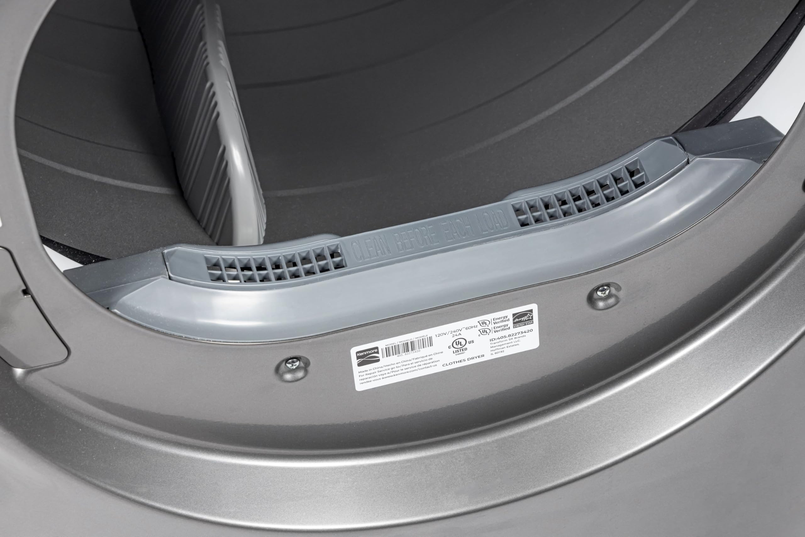 Kenmore 8.0 cu. ft. Front Load Gas Dryer - Wrinkle Guard with Accela Steam to Reduce Static and Odors - Sanitize & Smart Sensor Drying - LED - Metallic Silver