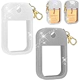 AIERSA 2Pcs Hand Sanitizer Spray Case Compatible with Touchland,Rabbit Ears Design Silicone Hand Sanitizer Case Holder with Keychain for Touch Land Mist Case 1FL. OZ（White+Gray