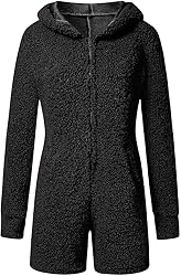Onesies Zip-Up Hoodie Jumpsuit Womens Cute Sherpa