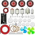 CenryKay Electric DC TT Motors Kit Plastic Gears with Mini RC Motor 1.5-3V 15000RPM Electronic Wire Shaft Propeller for DIY Toys Science Projects