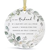 SIABERTERL2026 Christmas Ornaments for Husband from Wife, for him to Hang Living Room Kitchen Refrigerator, Ceramic Christmas Tree Decorations with Gift Box,