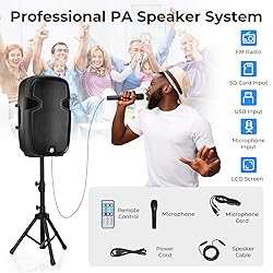 Costzon 2-Way Powered PA Speakers System Combo