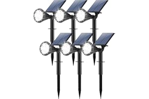 Tadyreal Solar Spot Lights Outdoor Waterproof 180° Adjustable Solar Powered Landscape Lights for Yard 4 Lighting Modes Solar Spotlights for Pathway Garden Outside Wall Pool Porch (6 Pack, Cool White)