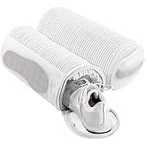 Teletrogy Shoe Washing Machine Bag with 2 Pockets - Wash Laces, Insoles & Socks All-in-One Shoe Laundry Bag for Washer & Dryer, Reusable Sneaker Cleaner Bag for Home Dorm Travel (2Pcs White)