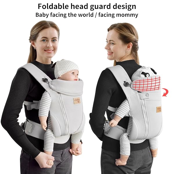 NEW UPGRADE ERGONOMIC BABY CARRIER NEWBORN TODDLER WRAP CARRIER,HANDS FREE BABY SITTING SLING,BREATHABLE,PERFECT FOR INFANTS/CHEST SLING FOR BABIES SHOWER GIFT (LIGHT GREY, UPGRADE-WITH BELT)