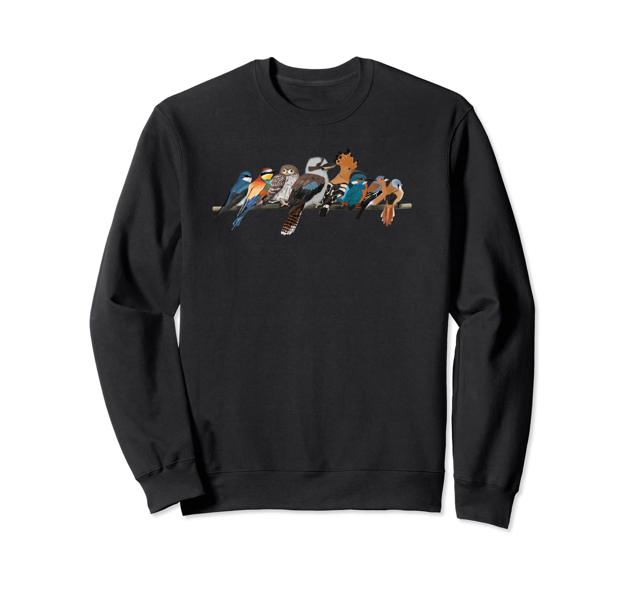 Birds Cuddle on a Branch Kookaburra Hoopoe Tree Swallow Sweatshirt