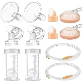 Maymom Pump Parts Compatible with Medela Symphony, 21mm Flange (Detachable Shield and Connector) Not Original Medela Symphony Replacement Pump Parts 45mL-Bottle Tube Cap Membrane Valve