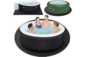 TIXANF 100 in Dia Round Hot Tub Mat, Inflatable Hot Tub Pad Outdoor Indoor, Water-Absorbent Anti-Slip Portable Spa Pool Accessories for Protect The Hot Tub Pool from Wear