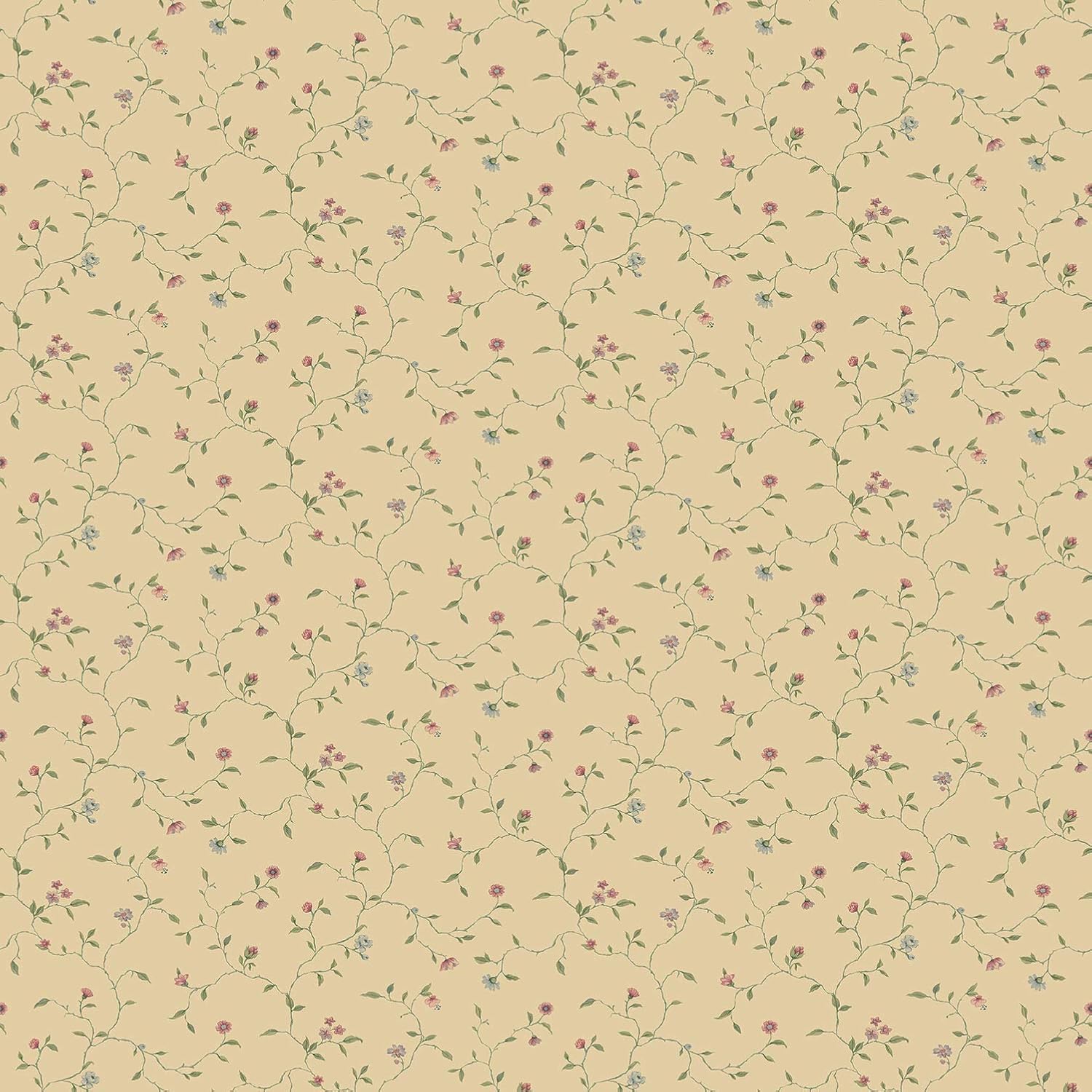 Galerie G67921 Miniatures 2 Small Flower Vines Design Wallpaper, Pink/Beige, 10m x 53cm