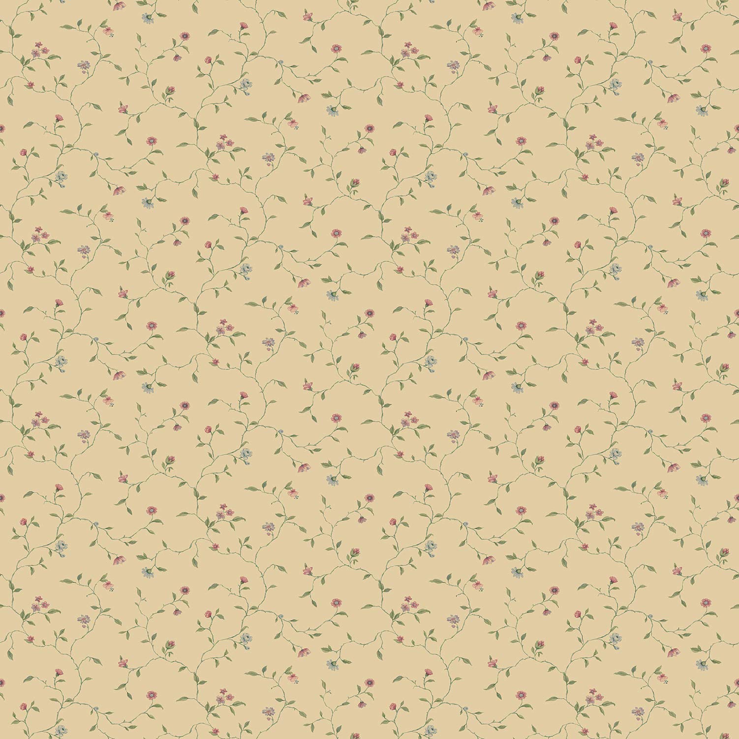 Galerie G67921 Miniatures 2 Small Flower Vines Design Wallpaper, Pink/Beige, 10m x 53cm