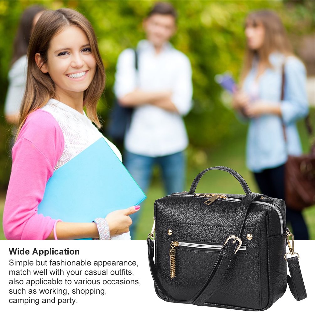 Vbiger Modische Kuriertaschen Schick PU Leder Schultertasche Lässig Umhängetasche Durable Handtasche für Frauen