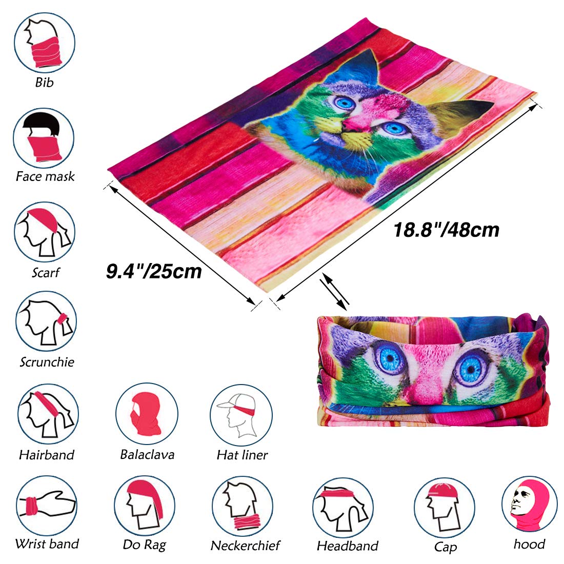 TUONROAD Alpaka Multifunktionstuch Bandana Tuch Magic Schal Elastische Stirnband Schlauchtuch Bandana Joker Schlauchtuch Baumwolle