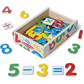 Melissa &amp; Doug 37 Wooden Number Magnets in a Box