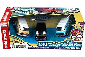 AW AUTO WORLD Auto World 4Gear 1973 Dodge Van (3 Car Set) (AW Exclusive) Slot Cars HO Scale