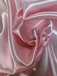 60" Pink Charmeuse Satin Fabric by The Yard for