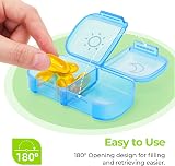 AUVON Pill Organiser XL 7 Day 2 Times a Day One-Side Large Opening Black view 2