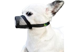 MOIILAVIN Dog Muzzle,Soft Mesh Muzzle for Barking Grooming Biting Chewing for Small Medium Breeds, Barkless Mesh Muzzle Stop Puppy Eating Poop&Rocks XXS XS S (Black, XXS)