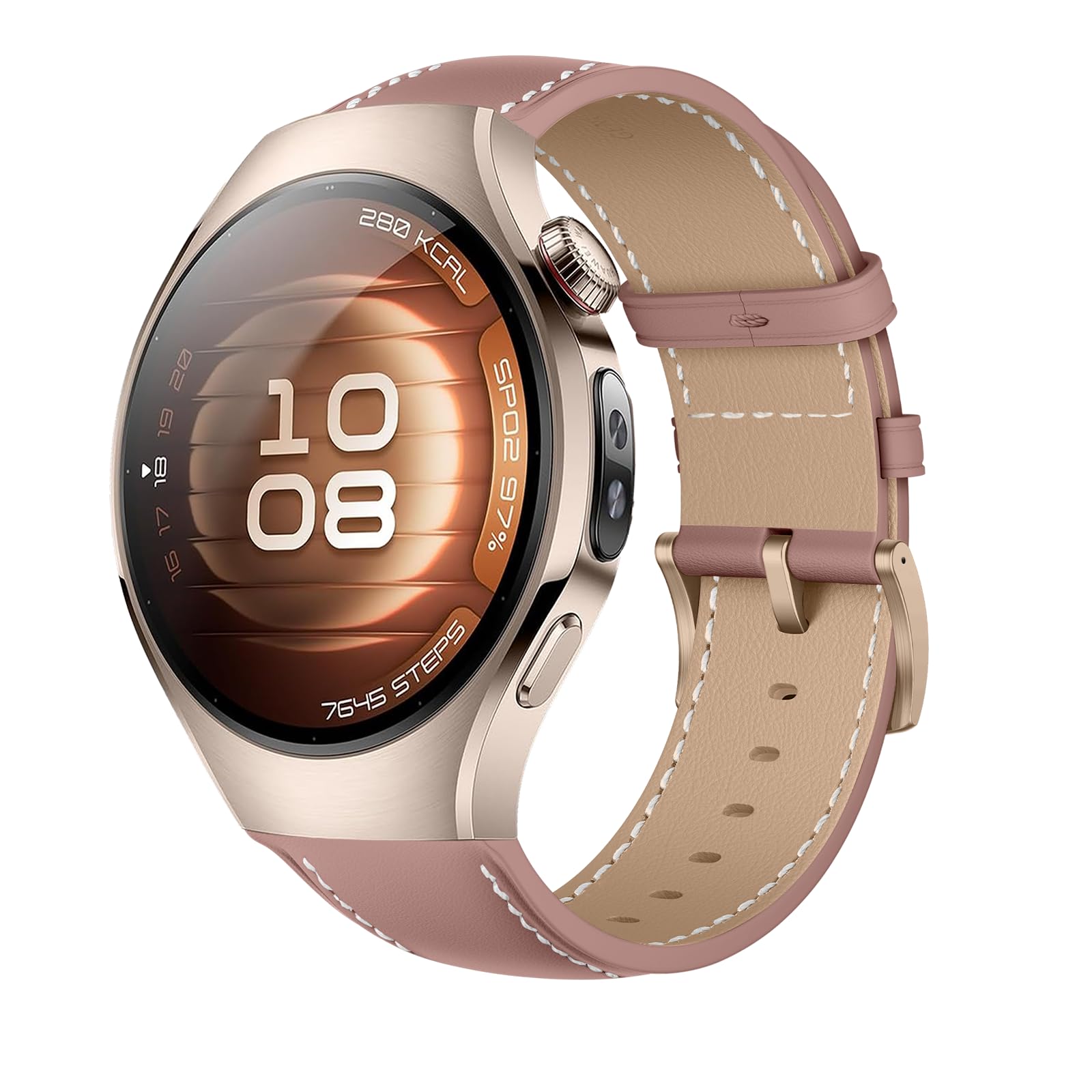 KoGiio 18MM Strap Compatible with Huawei Watch GT 6/5 / 4 41mm / Watch 5 42mm / GT 5 Pro 42mm, PU Leather Adjustable Soft Replacement Bracelet Strap Pink