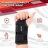 CURECARE Lightweight Carpal Tunnel Wrist Splint Right Hand Black L/XL view 4