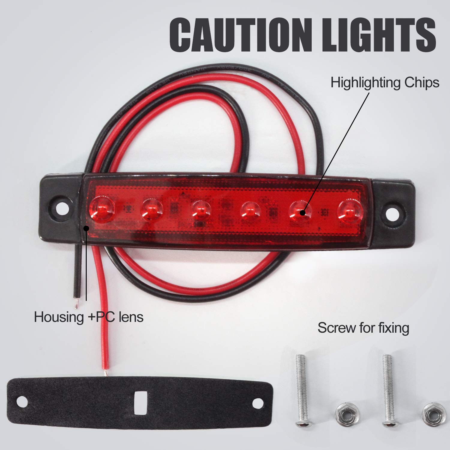 Luci Di Posizione Laterali, 2 Pezzi 8LED Luci Di Posizione Laterali Per Rimorchio Bianco Rosso 12v 24v 77111199