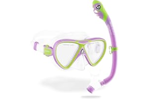 Cressi Snorkeling Silicone Set (mask & Dry Snorkel) for Kids Aged 5 to 15 Year Old - Ocean Junior: Designed in Italy