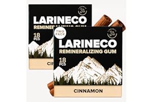 LARINE CO Larineco Remineralizing Gum with Nano Hydroxyapatite & Xylitol – Sugar-Free Cinnamon Xylitol Gum – Plastic-Free, Dye-Free, Aspartame-Free – Natural Base – 36 Pieces, Cinnamon
