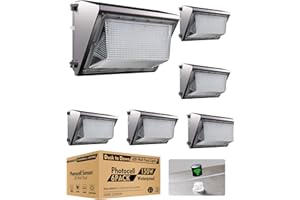 bulbeats 6 Pack 150W LED Wall Pack Lights with Photocell, 22500Lm [Eqv. 1300W MH/HPS] Dusk-to-Down, 100-277V 5000K IP65 Outdoor Flood Security Lighting, Energy Saving Upto 5750KW*2/5Yrs(5Hrs/Day)