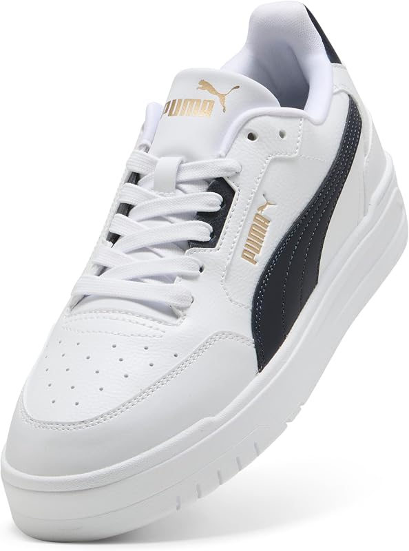 Baskets Shuffle Downtown Unisexes, Puma Blanc, Bleu Marine, Or PUMA, 40.5 EU