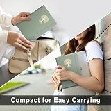 EMSHOI A5 Notebook Blank Journal 192 Pages 100GSM Hardcover Leather Green view 5