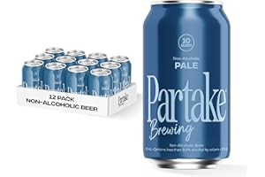 Partake Brewing Craft Non Alcoholic Beer, Pale Ale 12 Pack x 12 Fl Oz Cans - Low Calorie & Carb, No Sugar, All Natural Ingredients - Award-Winning Taste, Non Alcoholic Beer Without the Empty Calories
