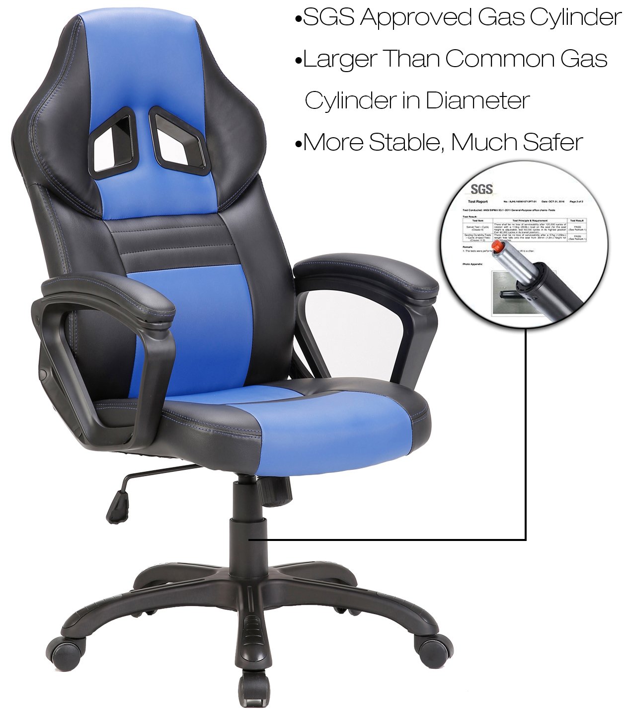 Seatzone Swivel Office Chair Racing Car Style Bucket Seat