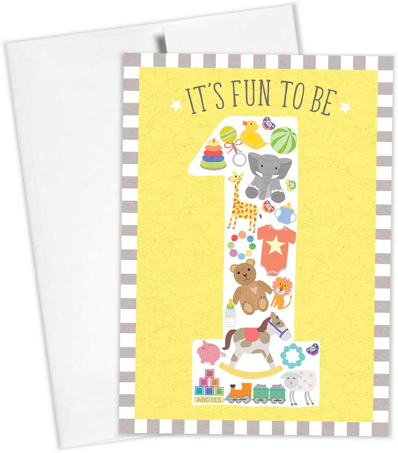 Amazon Com Tiny Expressions 1st Birthday Card For Boy Or Girl