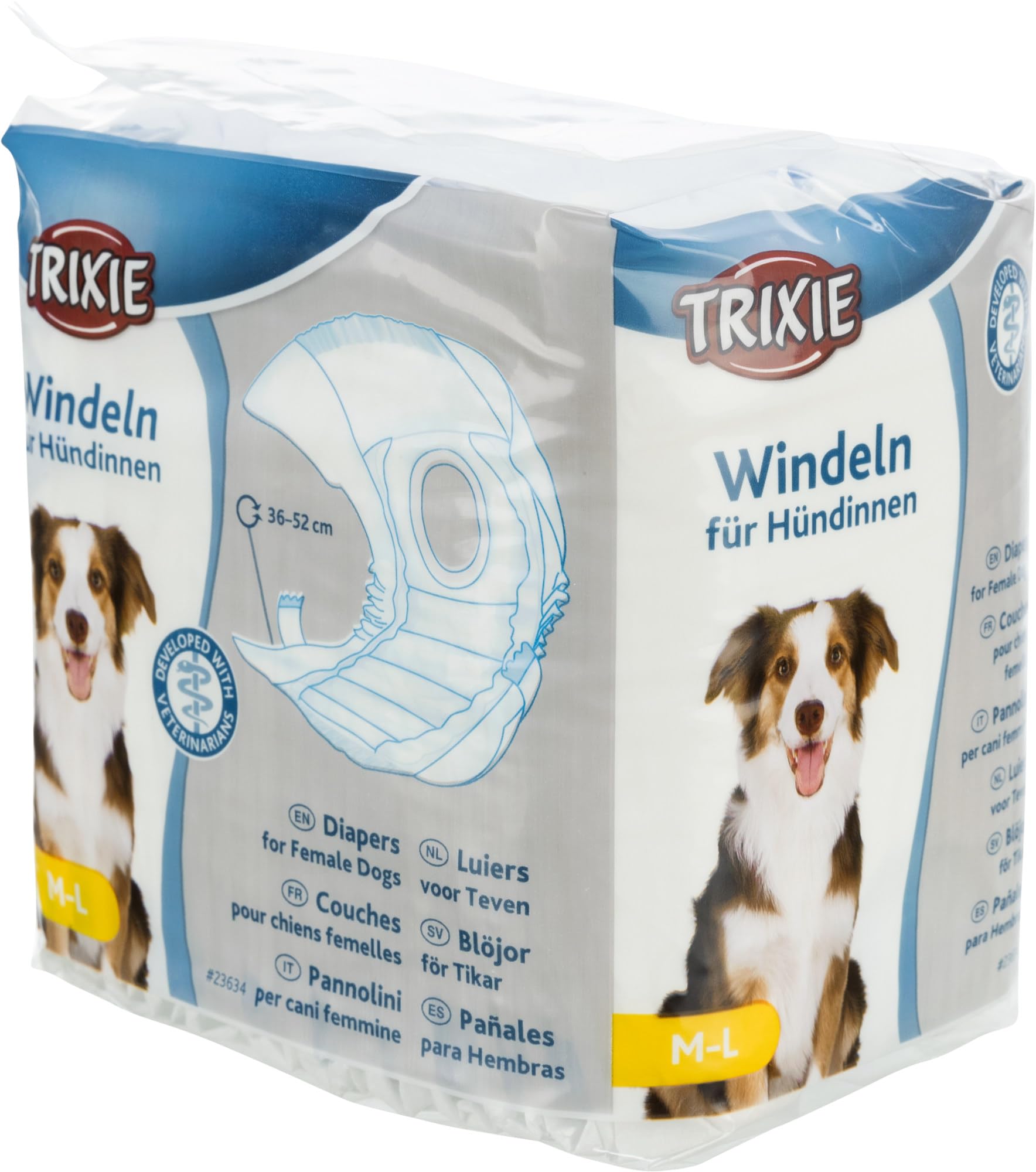 Trixie M—L Dog Diapers 12 Pcs, for female dogs only
