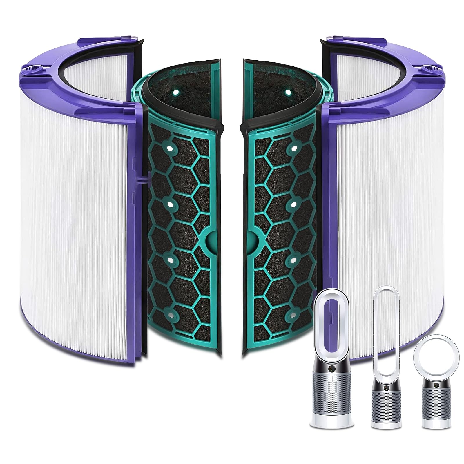 Filter for Dyson Pure Hot+Cool HP04 TP04 DP04 Air Purifier, 360° Glass HEPA and Activated Carbon Filter