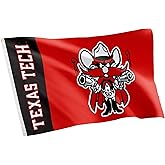 Desert Cactus Texas Tech University TTU Flag - 3 x 5 Feet Raiders Banner, Indoor/Outdoor Durable Fabric, 100% Polyester Design (Style Team Name)